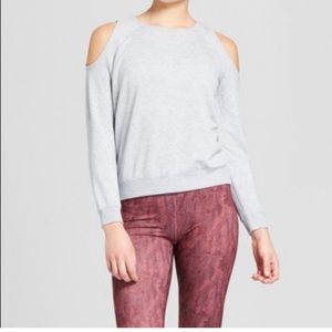 JOYLAB Cold Shoulder Crew Neck Sweatshirt